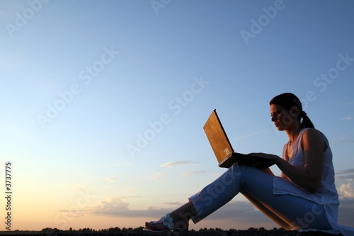 girl with laptop