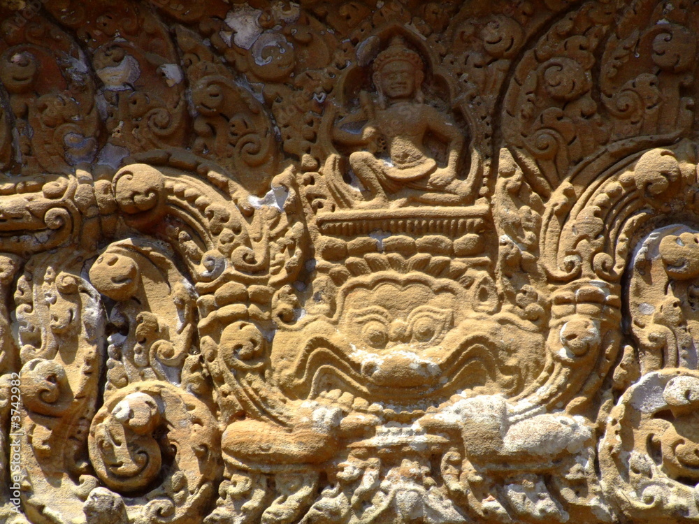 Linteau, temple Khmer