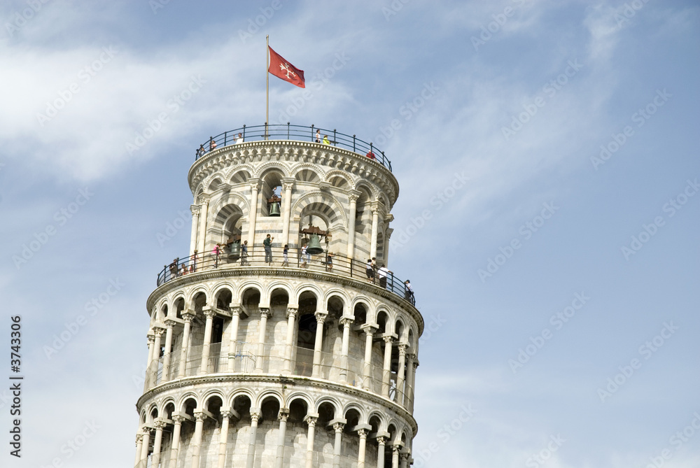 Pisa top of the leaning tower in Italy