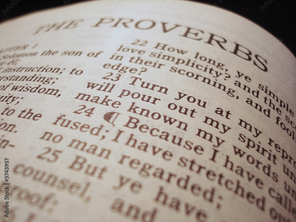 Bible Proverbs Of Solomon Title Page Stock Photo | Adobe Stock