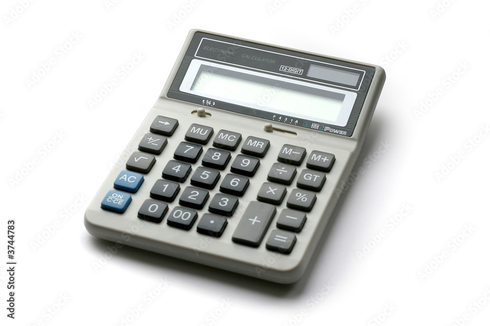 White calculator on white background White calculator on white background