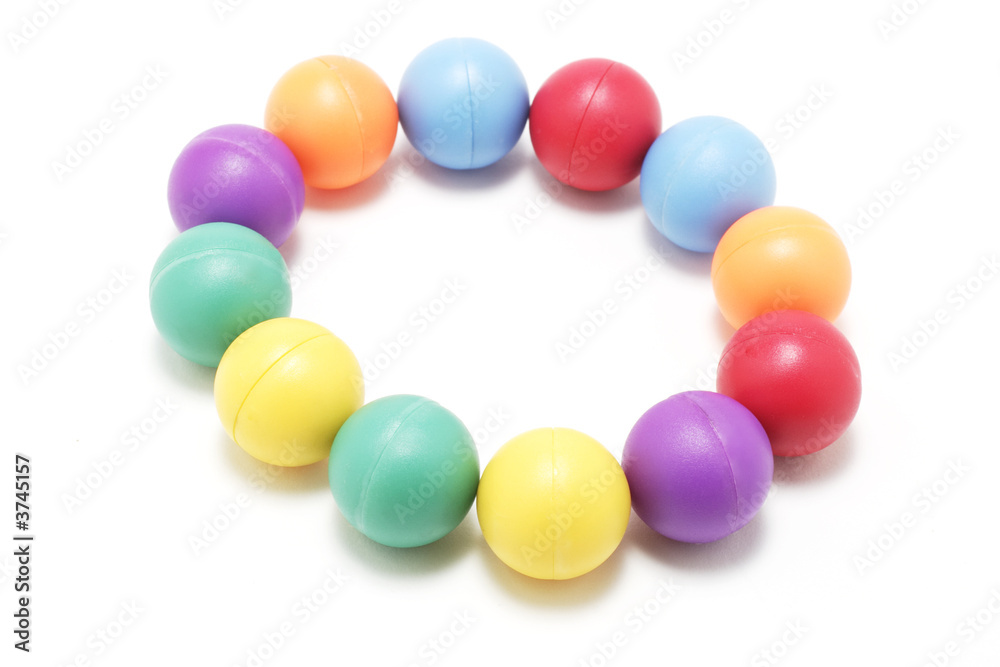 Colored Balls on White Background Colored Balls on White Background