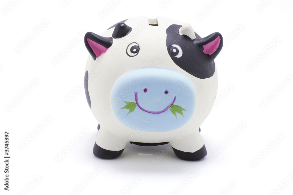 Cow Coin Box on White Background Cow Coin Box on White Background