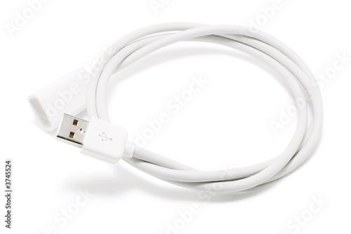 USB Cable on White Background