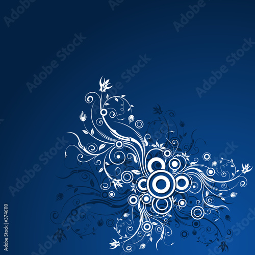 Abstract floral chaos with circles, vector illustration