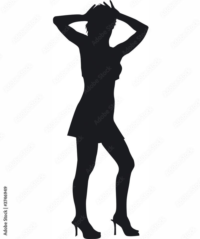 Silhouette Frau Stock Illustration | Adobe Stock