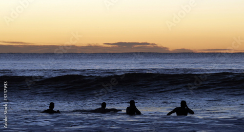 Surfers Paddling Out