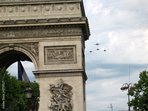 Canvastavla defile aerien au dessus de l'arc de triomphe francais