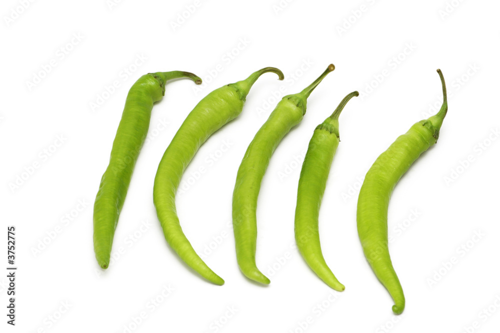 Green peppers isolated on the white background Green peppers isolated on the white background
