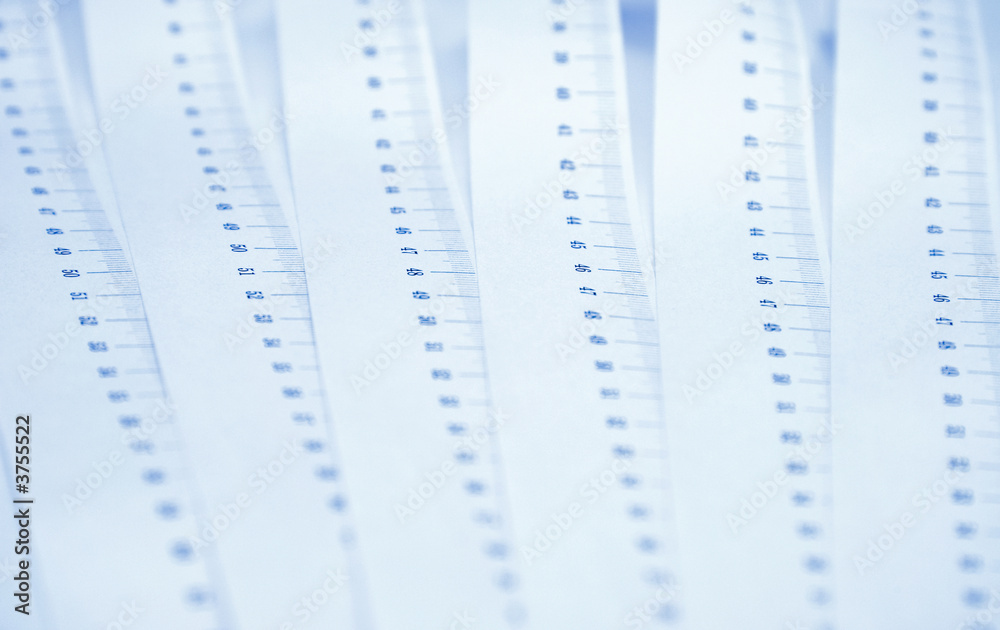 Ruler abstract background. Blue tint and low dof.