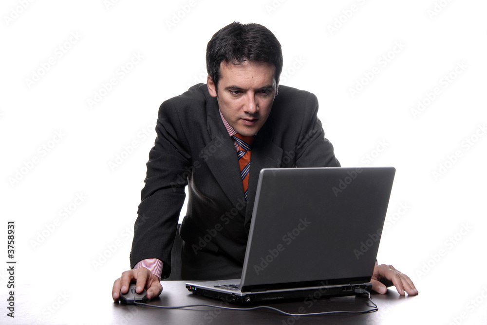 young man working with his personal computer young man working with his personal computer