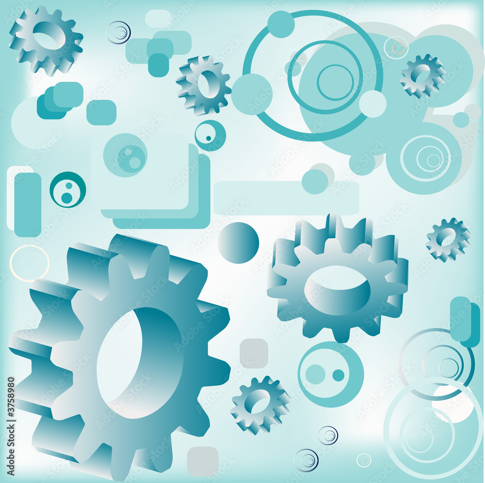 illustration with circles, gears and rectangles illustration with circles, gears and rectangles