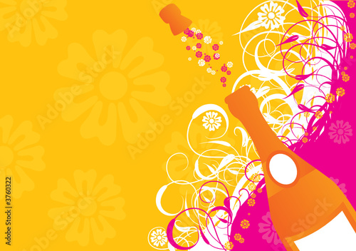 Holiday sparks of a champagne, vector