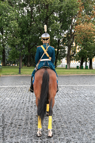 The cavalryman on parade in Kremlin, Russia photo