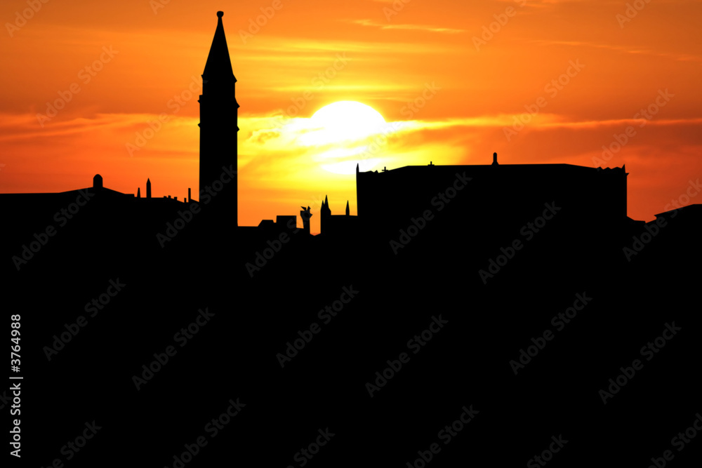 St Mark's Square Venice Italy at sunset illustration