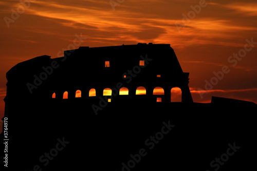 Canvas Print Colosseum at sunset
