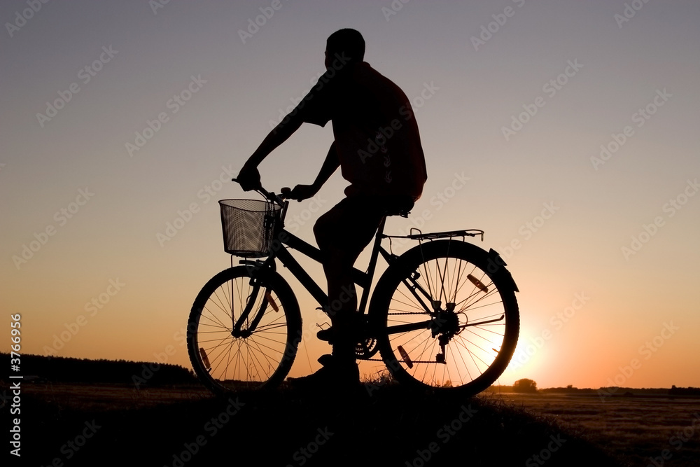 Obraz premium Biker silhouette