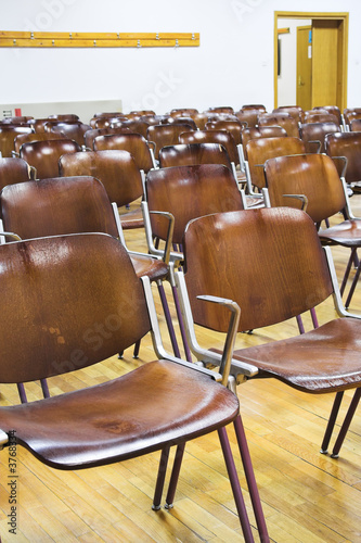 Empty classroom with chairs. Modern school room