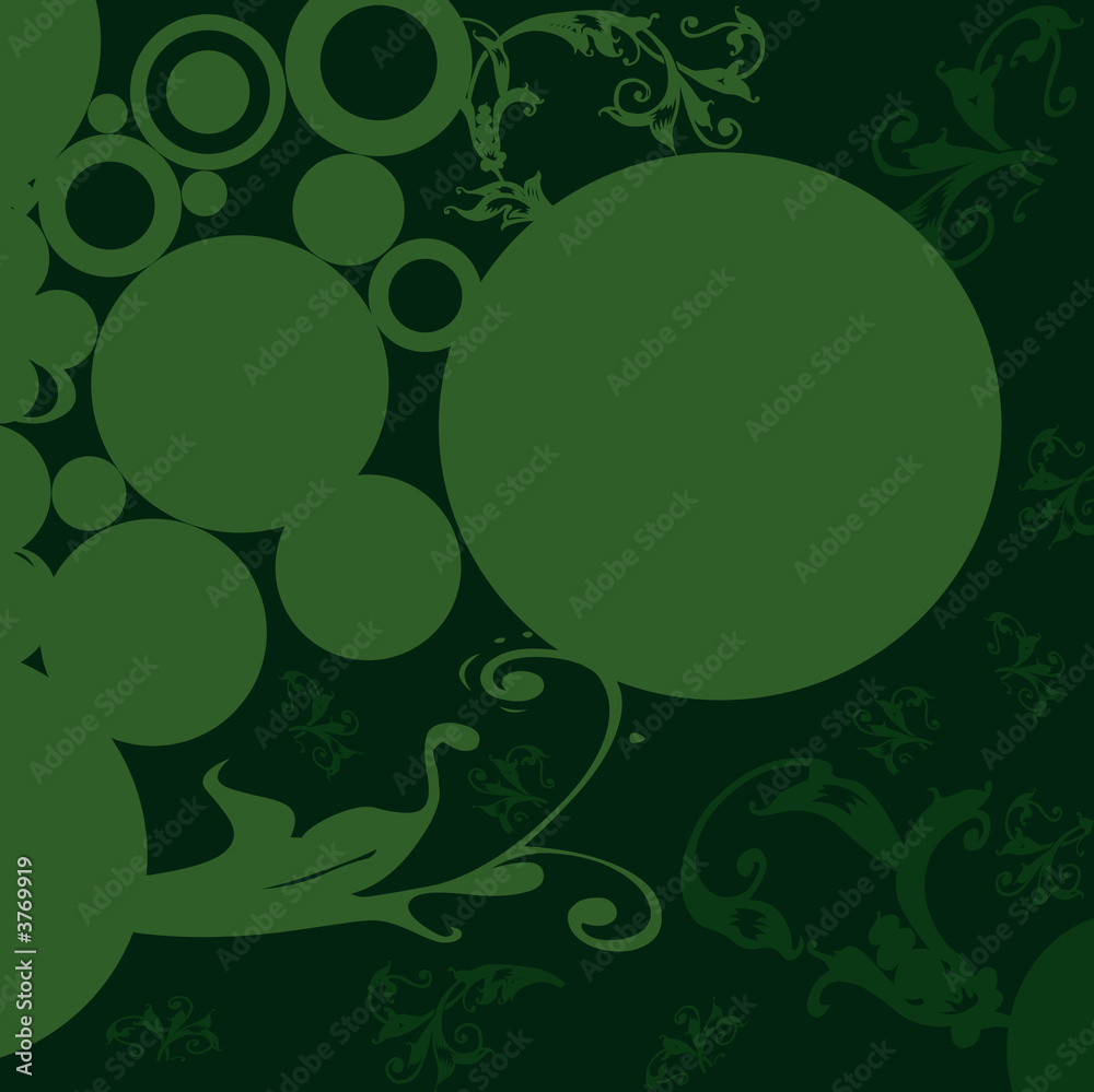 abstract design with flowers and circles abstract design with flowers and circles