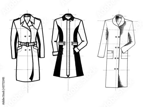 Three kinds of coats illustration