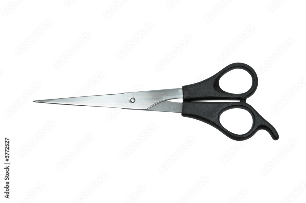 New and modern scissors on a white background New and modern scissors on a white background
