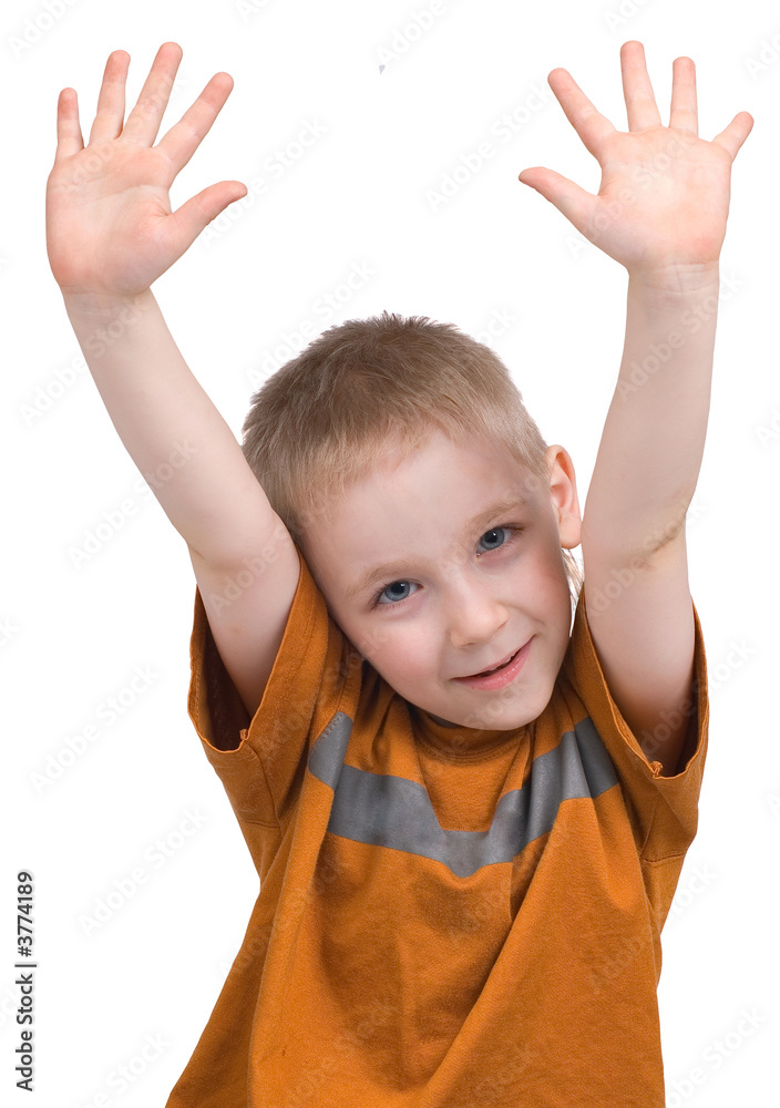 Emotions of the boy on a white background Emotions of the boy on a white background