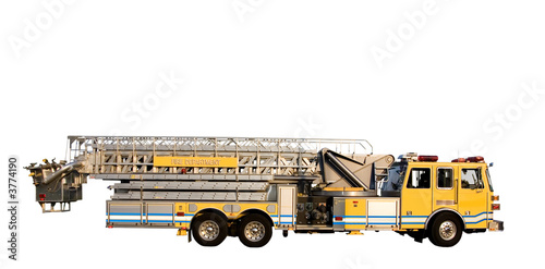 Ladder Truck Side Isolated