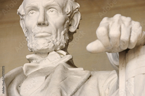 Close up shot of Lincoln in the memorial