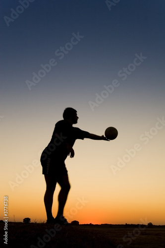 football at sunset