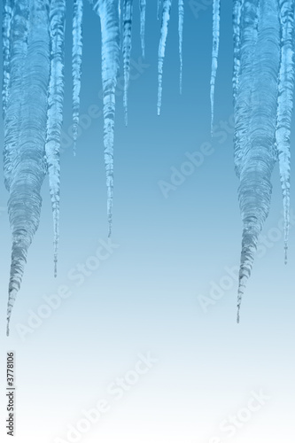 a frame of pretty bright blue icicles