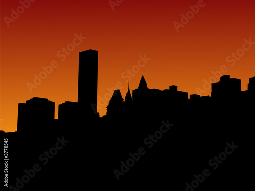 midtown Manhattan at sunset
