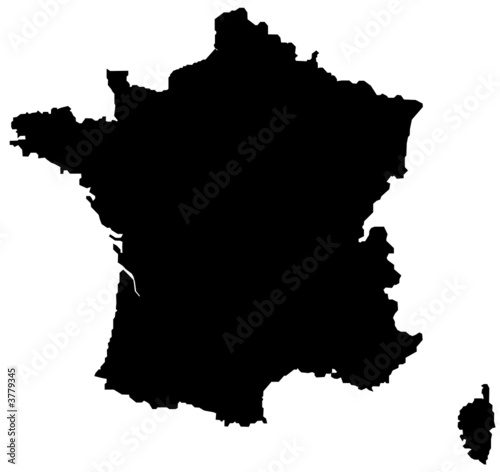 Carte de France noire