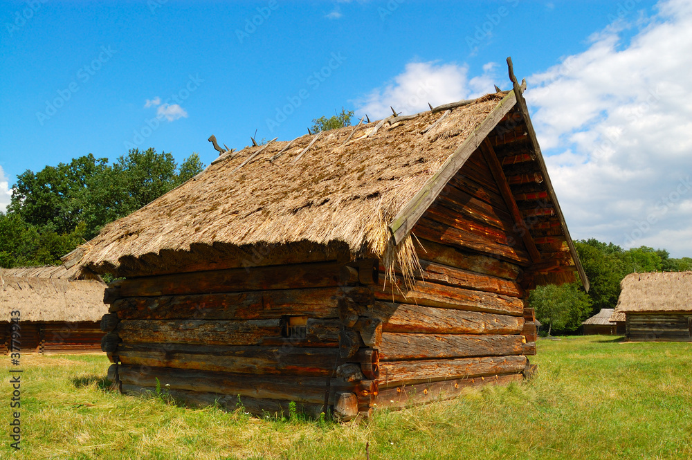 Old Ukrainian wooden hut Old Ukrainian wooden hut