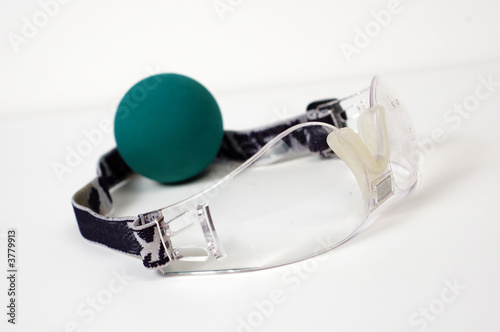 Racquetball gear on a white background. photo