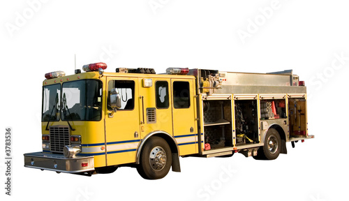  fire department pumper rescue truck isolated 