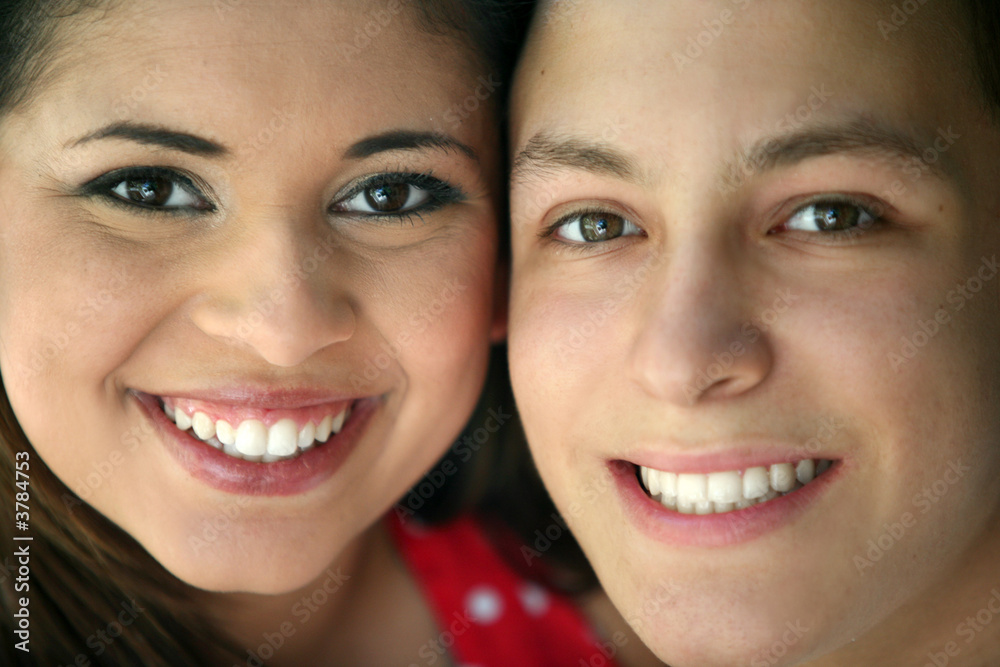 Portrait of two happy teenagers Portrait of two happy teenagers