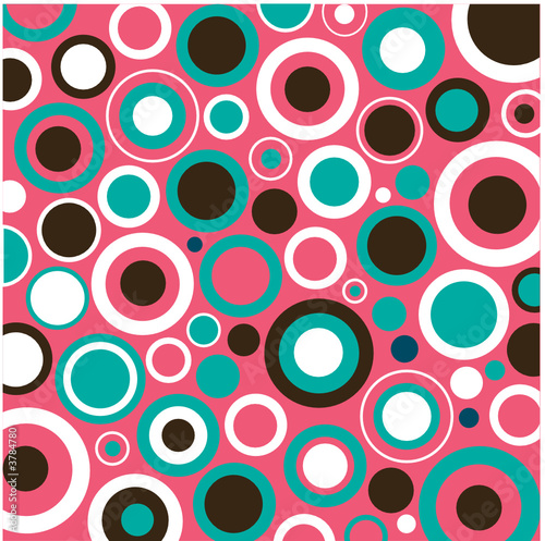 Aqua, Pink and Brown Circles