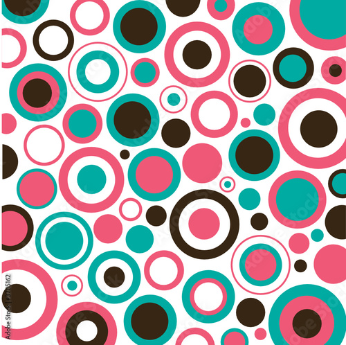 Aqua, Pink and Brown Circle...