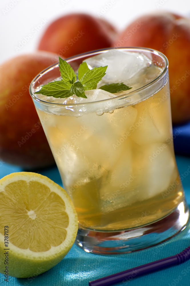 cold fresh ice tea with lemon close up shoot cold fresh ice tea with lemon close up shoot