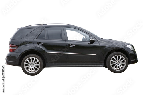 Black SUV car isolated on a white background