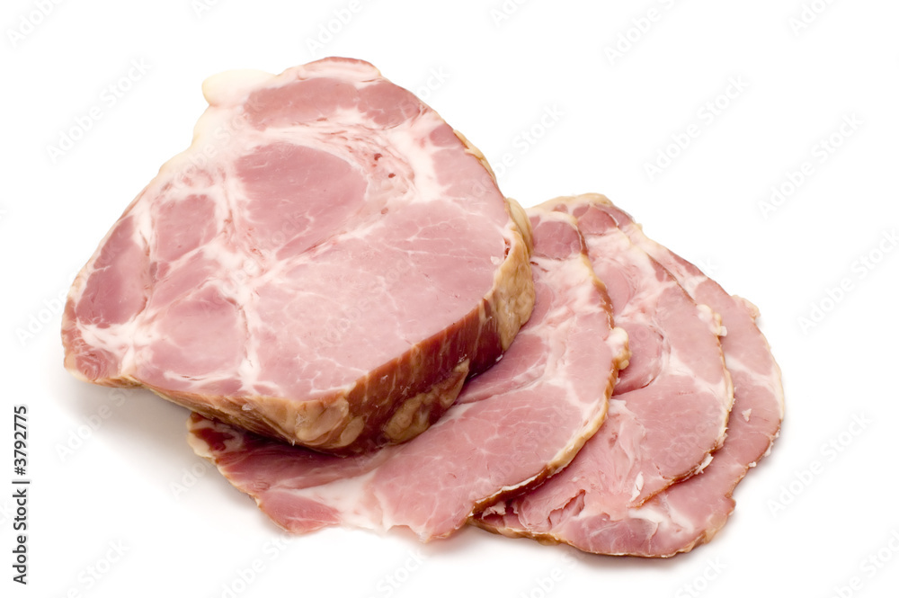 series object on white food - ham on white series object on white food - ham on white