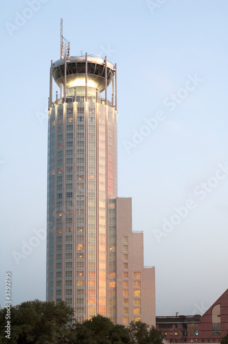 Russia Moscow tall house on blue sky