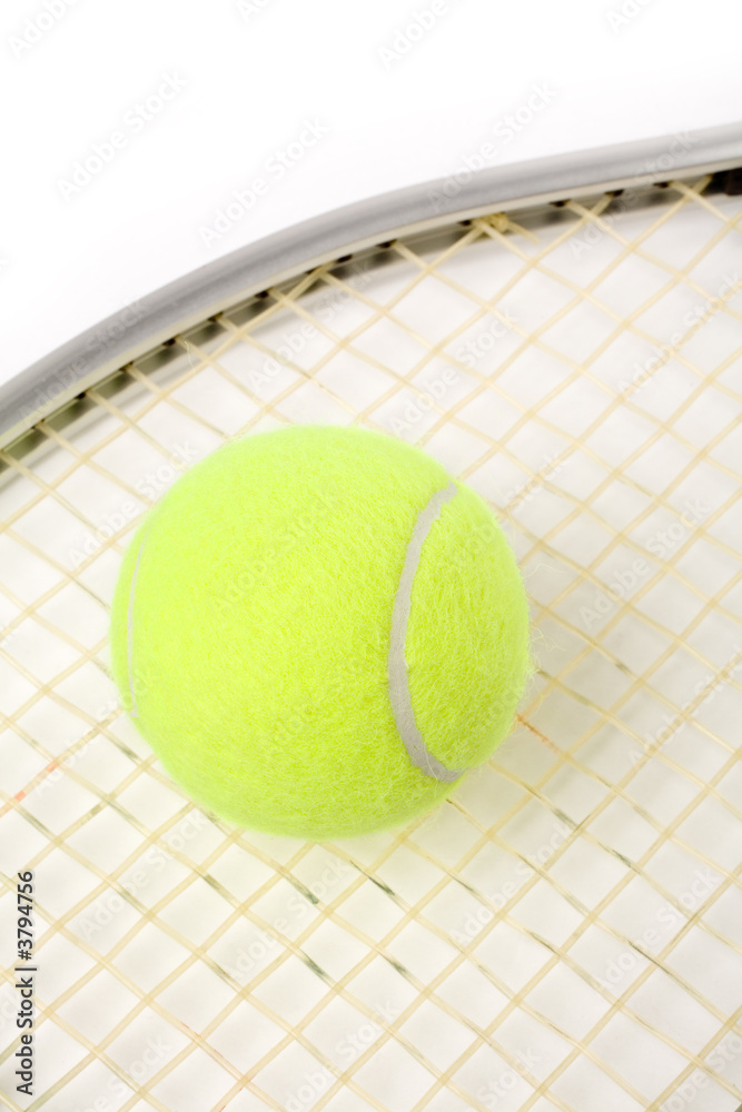a tennis ball and racket