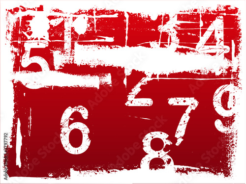 Retro Red Number Grunge