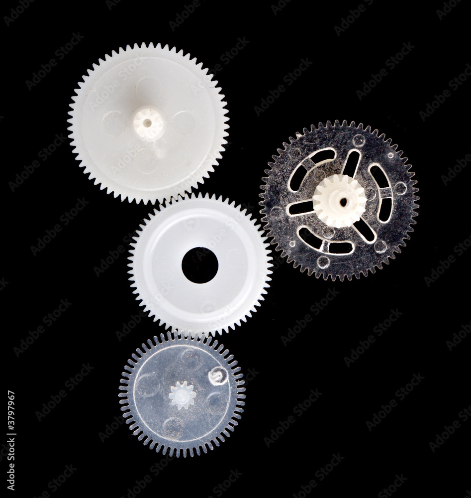set of gears isolated on black background set of gears isolated on black background
