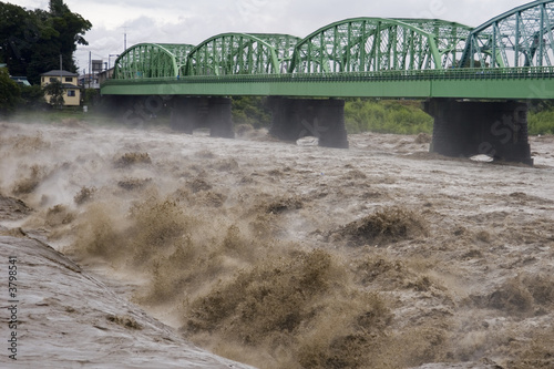 Fotografie, Tablou Raging waters of the Fuji River during a Typhoon
