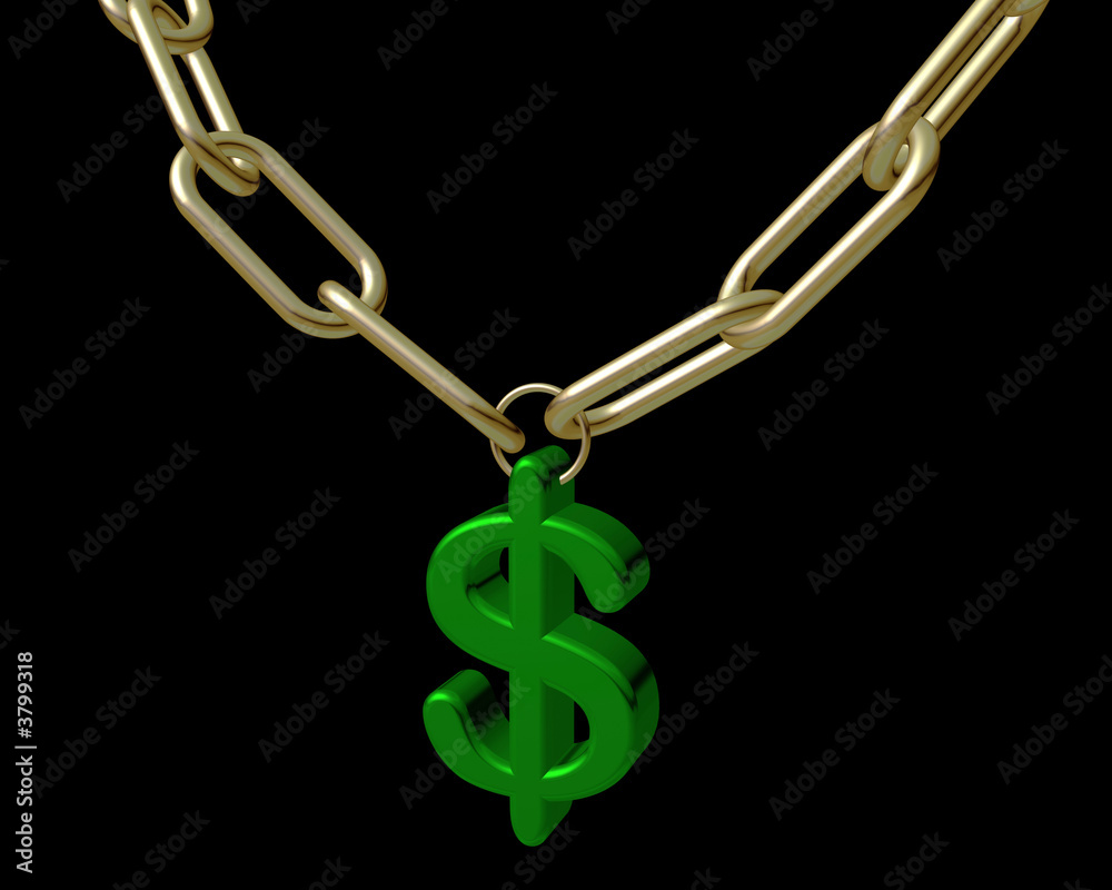 Obraz premium Gold Chain Bling on Black