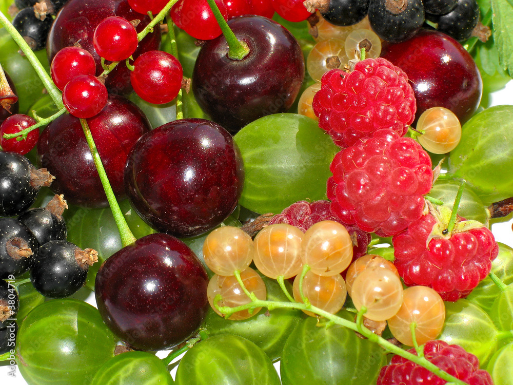 Berries  cherry,  currant,  gooseberry alive vitamins.