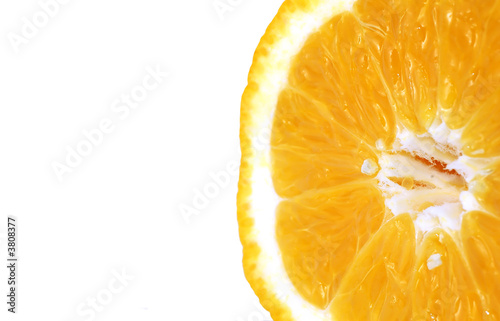 Fototapeta Naklejka Na Ścianę i Meble -  Closeup of half of an orange, isolated on white.