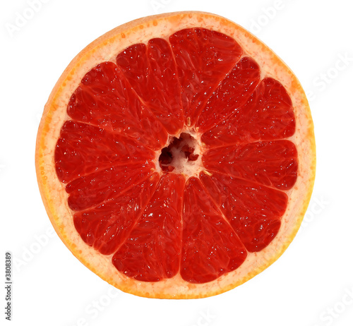 Closeup of grapefruit, isolated on white.